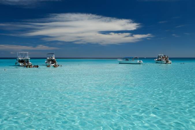 Sandbar in the open sea