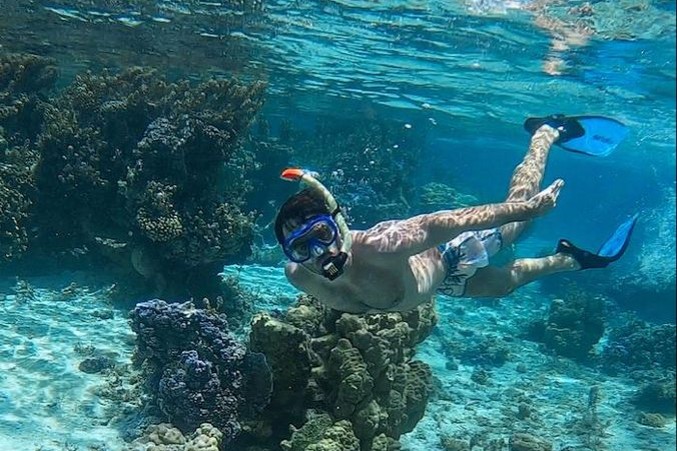 Snorkeling over a coral reef